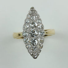 Antique Platinum Diamond Marquis Cluster Dress Ring