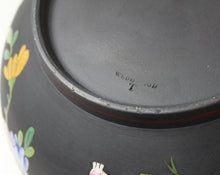 Black Hand Painted Enamel Floral Wedgwood Ceramic Tea Pot