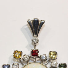 Solid Opal, Assorted Sapphires and Diamond Pendant