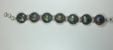 Harlequin Glass and Sterling Silver Bracelet