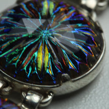 Harlequin Glass and Sterling Silver Bracelet