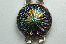 Harlequin Glass and Sterling Silver Bracelet
