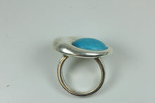 Natural Cut Turquoise and Sterling Silver Ring