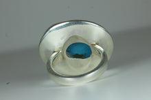 Natural Cut Turquoise and Sterling Silver Ring