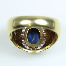 Retro 14ct Yellow Gold 1.24ct Sapphire and Diamond Ring