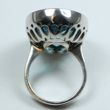 9ct White Gold 36.77ct Swiss Blue Topaz Cocktail Ring.