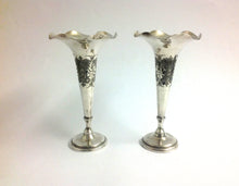 Pair of Silver Flute Vases