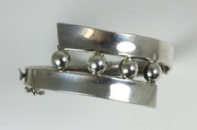 Unique Mexican Sterling Silver Hinged Bracelet