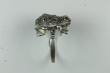 Sterling Silver Toad Marcasite Ring