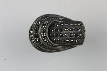 Sterling Silver Wave Design Marcasite Ring