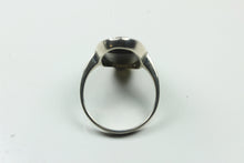 Sterling Silver Malachite and Marcasite Ring