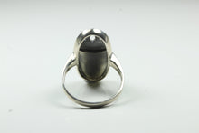 Sterling Silver Malachite and Marcasite Ring