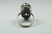 Sterling Silver Oval Carnelian and Marcasite Ring