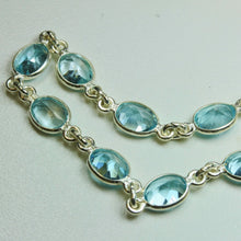 Oval Blue Topaz and Sterling Silver Bracelet