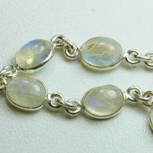 Natural Cut Moonstone and Sterling Silver Bracelet