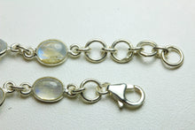 Natural Cut Moonstone and Sterling Silver Bracelet