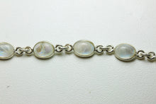 Natural Cut Moonstone and Sterling Silver Bracelet