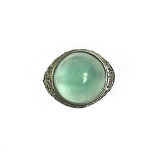 White Gold Aquamarine and Diamond Ring