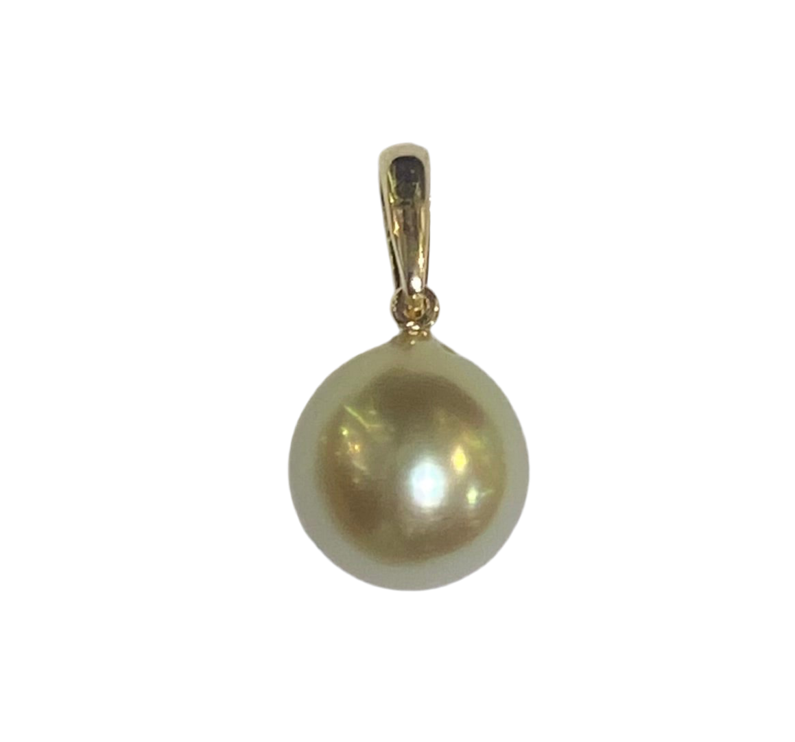 9ct Yellow Gold Golden South Sea Pearl Pendant