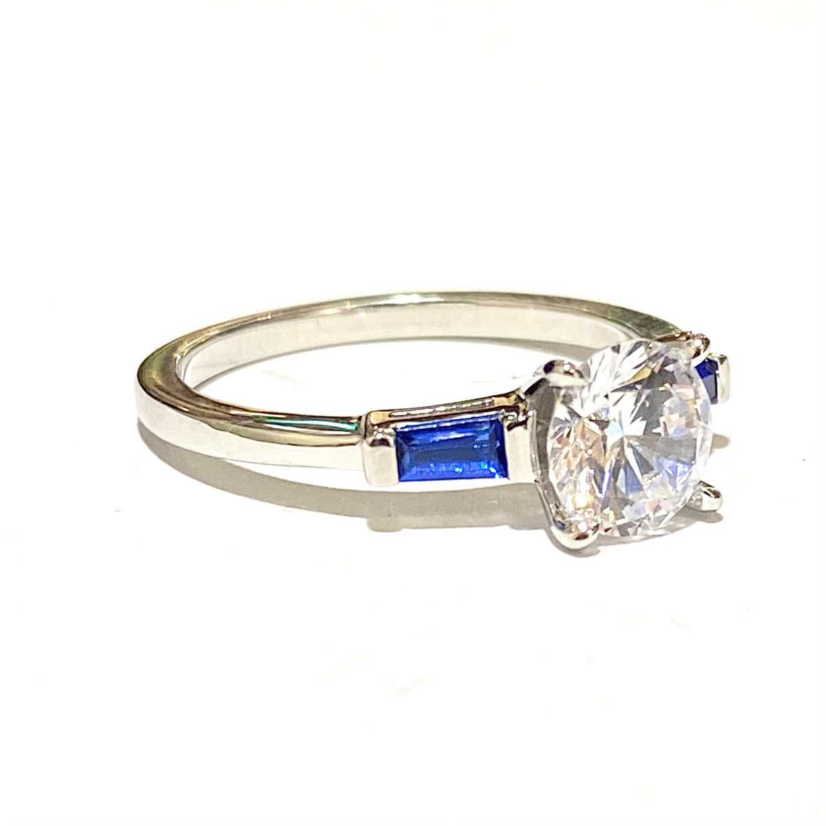 Sterling Silver Blue and White CZ Ring