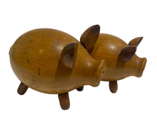 Huon Pine Miniature Pig Ornament Set of 2