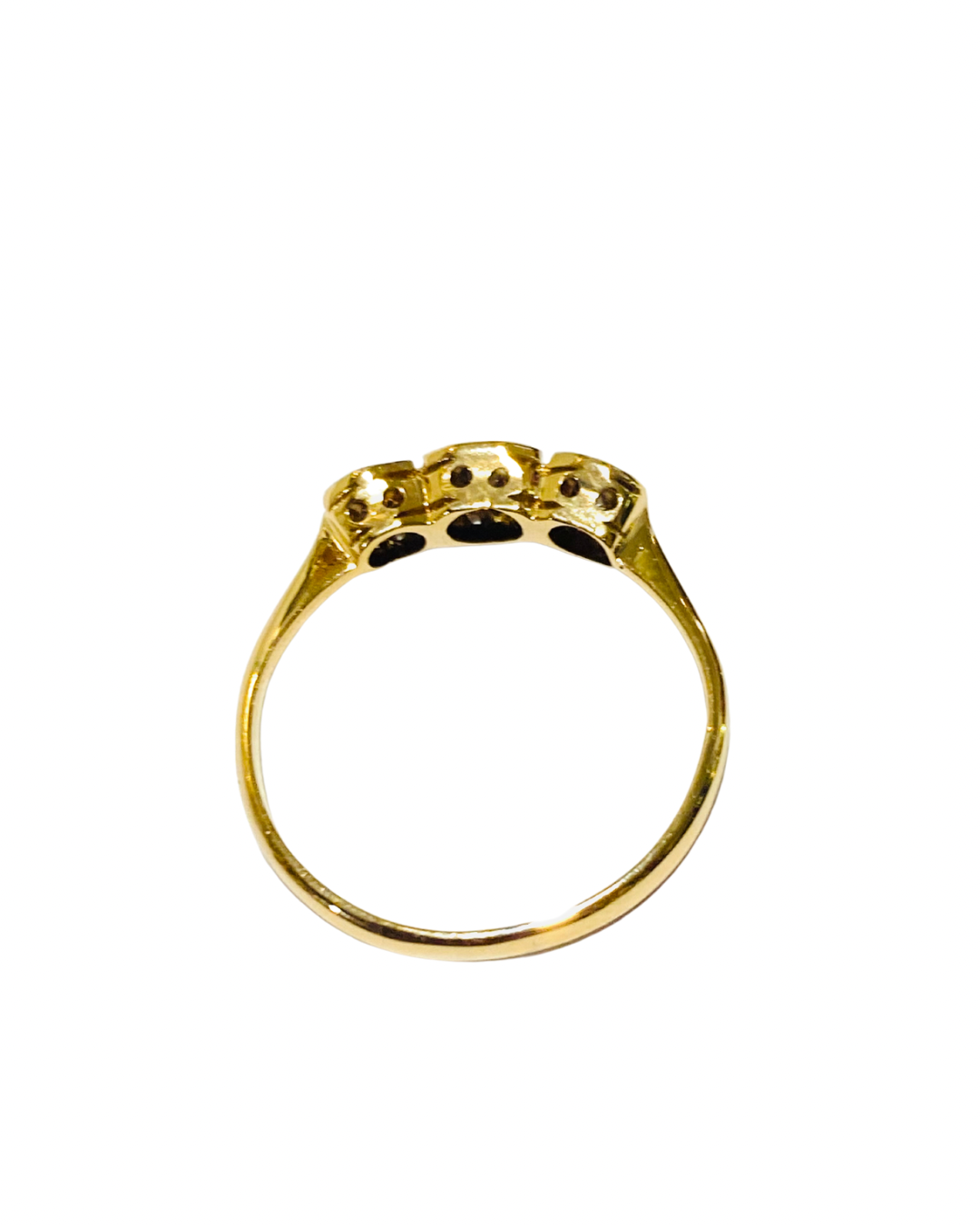 18ct Yellow Gold Antique Diamond Trilogy Ring