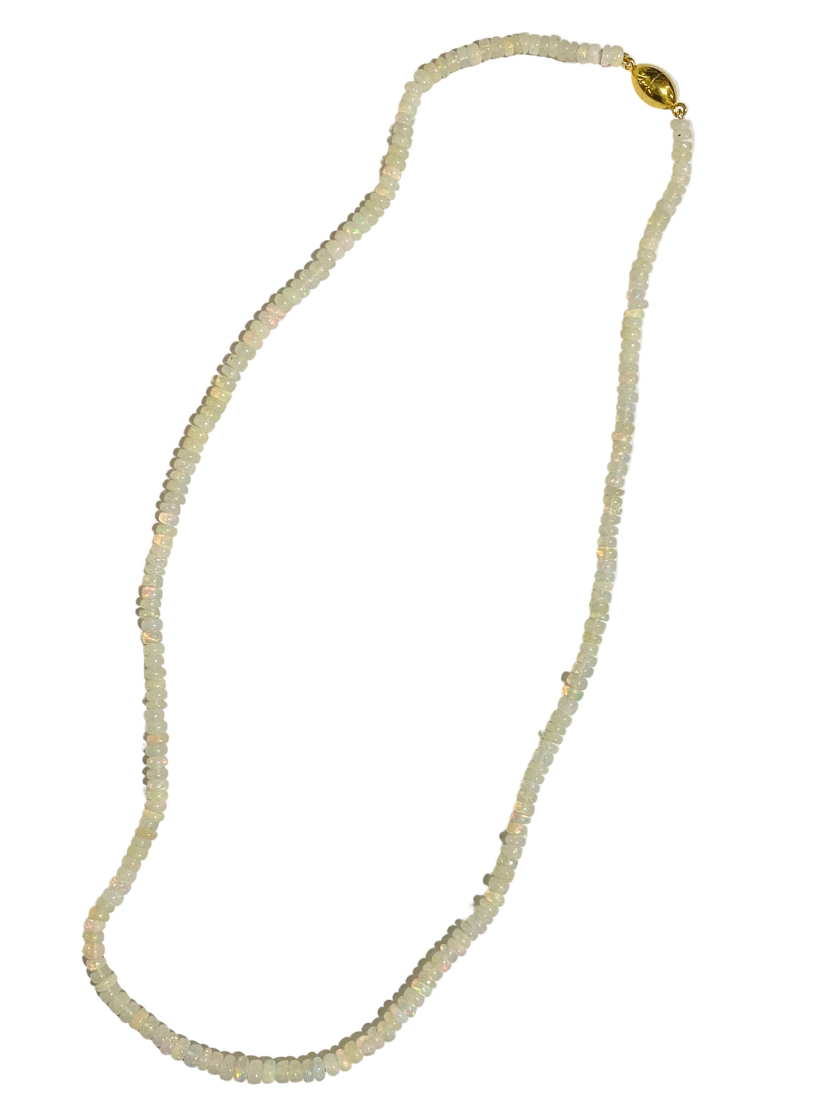 Solid Opal Beaded Necklace with Magnetic Clasp