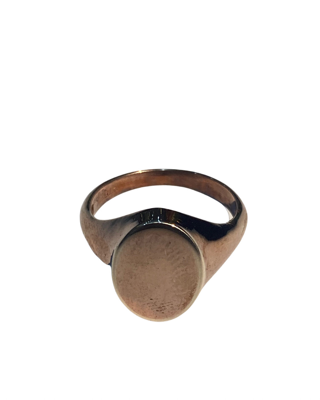 9ct Rose Gold Plain Oval Signet Ring