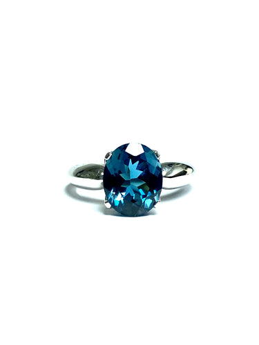 London Blue Topaz Ring in Sterling Silver