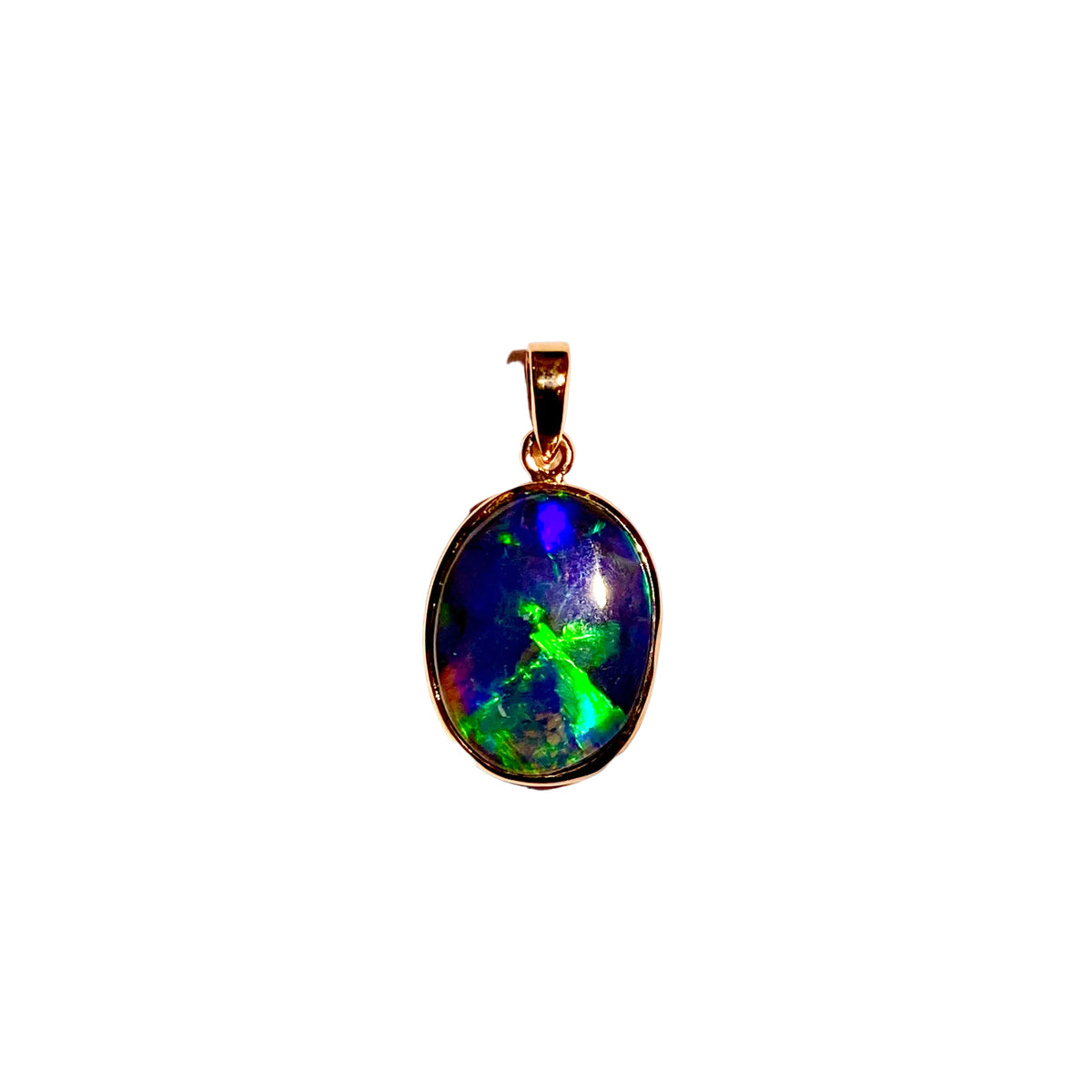 9ct Yellow Gold 1.77ct Black Opal Pendant