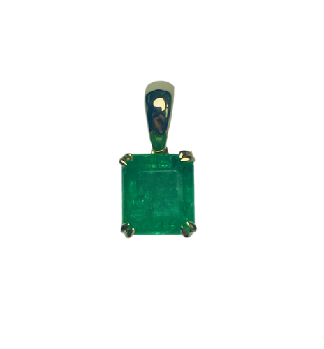 1ct Emerald Pendant in 9ct Yellow Gold