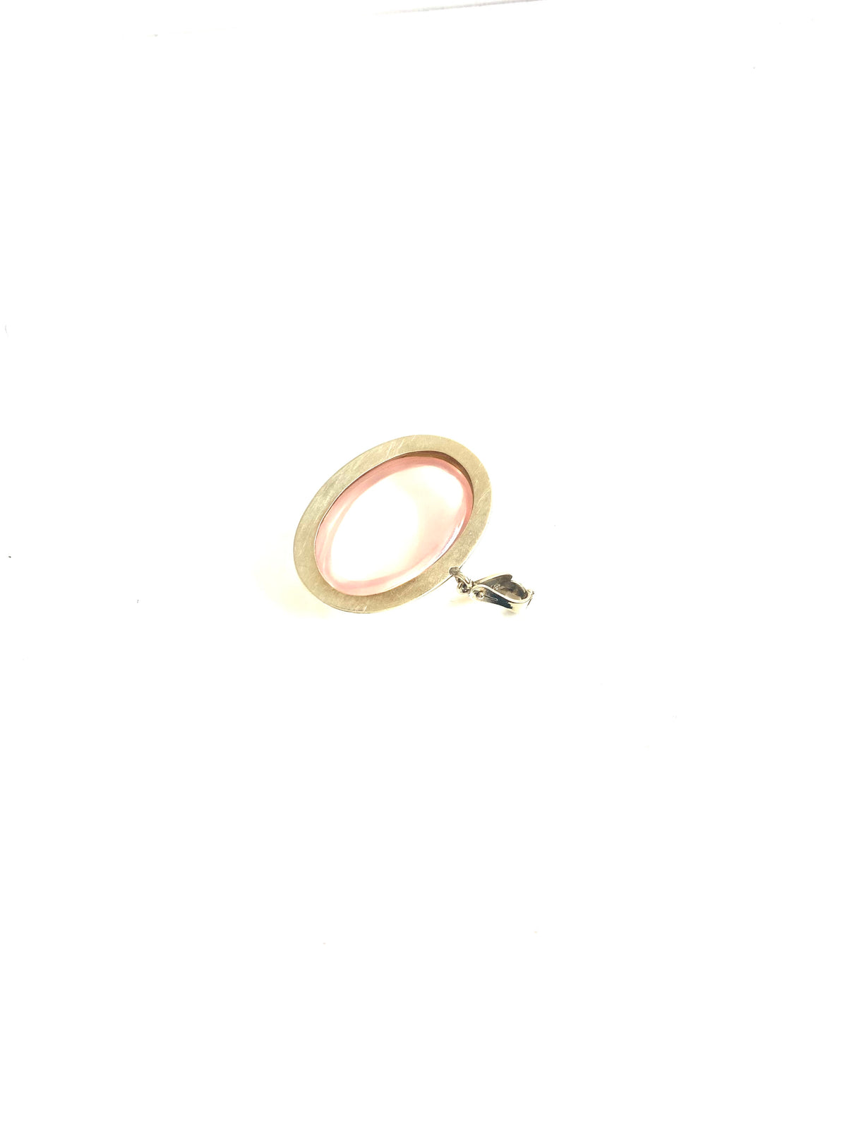 9ct White Gold Rose Quartz Enhancer Pendant