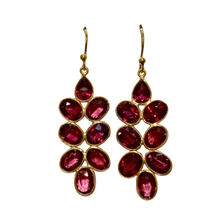 Sterling Silver Gold Plate Garnet Cluster Earrings