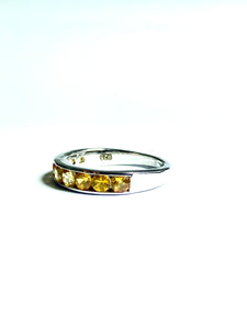 Yellow Sapphire Ring in Sterling Silver
