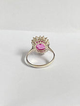 Sterling Silver Synthetic Pink Sapphire and QZ Ring