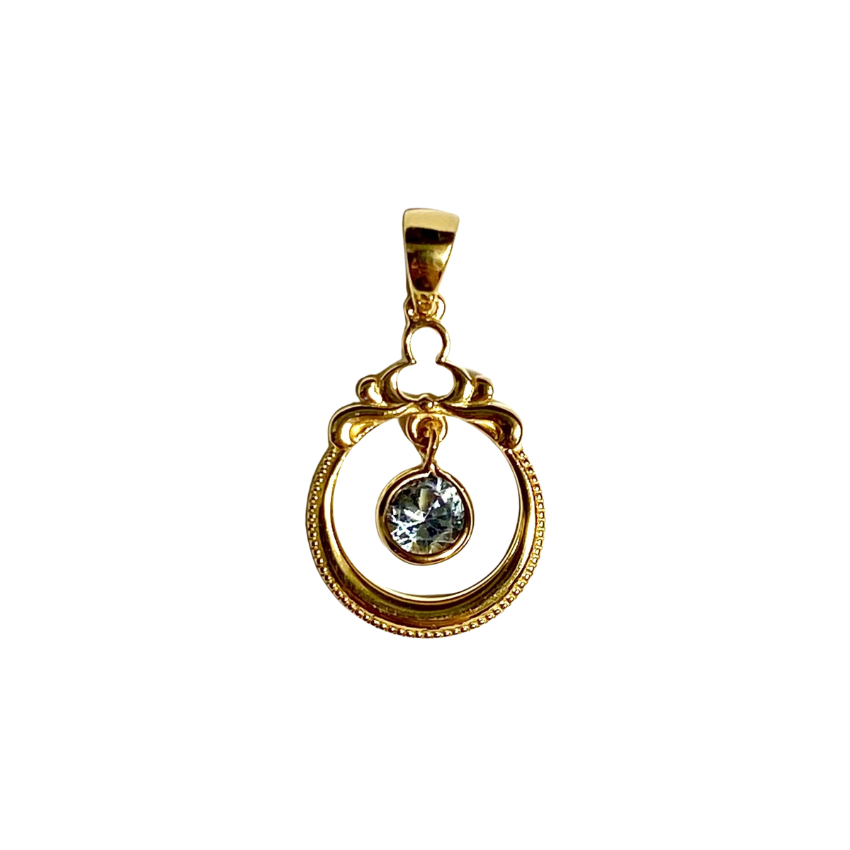 9ct Yellow Gold Blue Spinel Birthstone Pendant