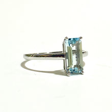 9ct White Gold, 1.2ct Natural Aquamarine Ring