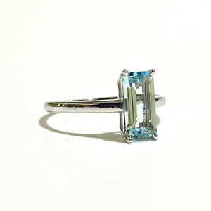 9ct White Gold, 1.2ct Natural Aquamarine Ring