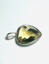 9ct Gold Yellow Topaz Faceted Heart Pendant