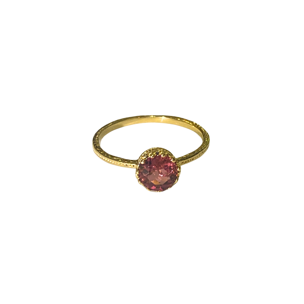 9ct Yellow Gold Pink Tourmaline Ring