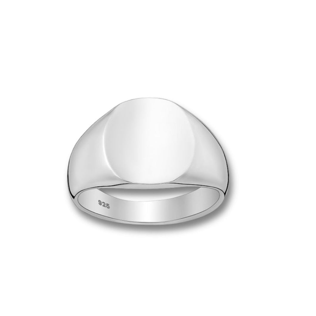 Sterling Silver Engravable Round Signet Ring