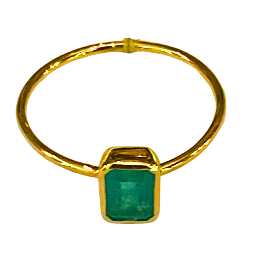 9ct Yellow Gold Emerald Ring
