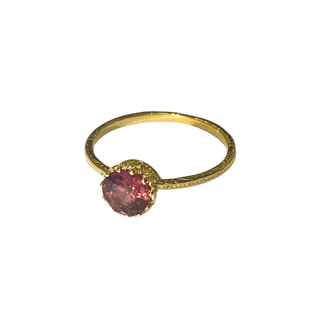 9ct Yellow Gold Pink Tourmaline Ring