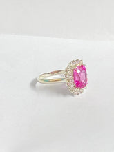 Sterling Silver Synthetic Pink Sapphire and QZ Ring