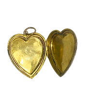 Vintage Sterling Silver Gold Plate Engraved Heart Locket