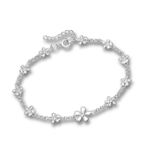 Sterling Silver Flower Bracelet