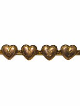 9ct Yellow Gold Engraved 4 Heart Bar Brooch