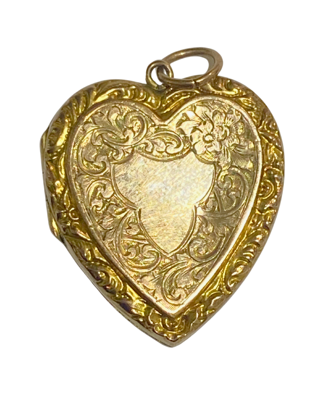 Vintage Sterling Silver Gold Plate Engraved Heart Locket