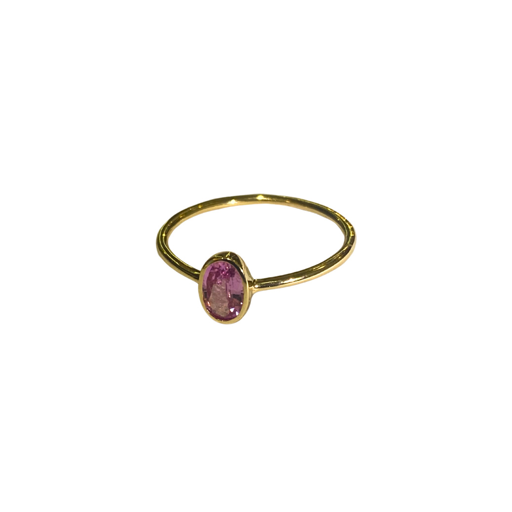 9ct Yellow Gold Pink Tourmaline Ring