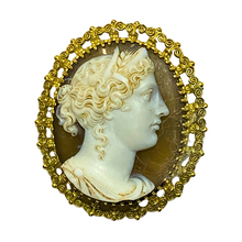18ct Yellow Gold Hardstone Cameo Brooch